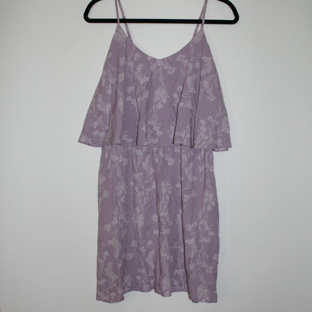 Floral Purple Ruffle Dress